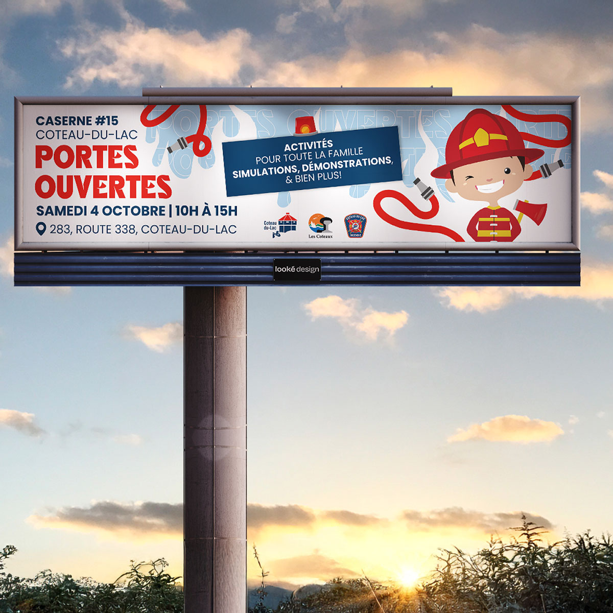 Ville de coteau-du-Lac panneau affichage